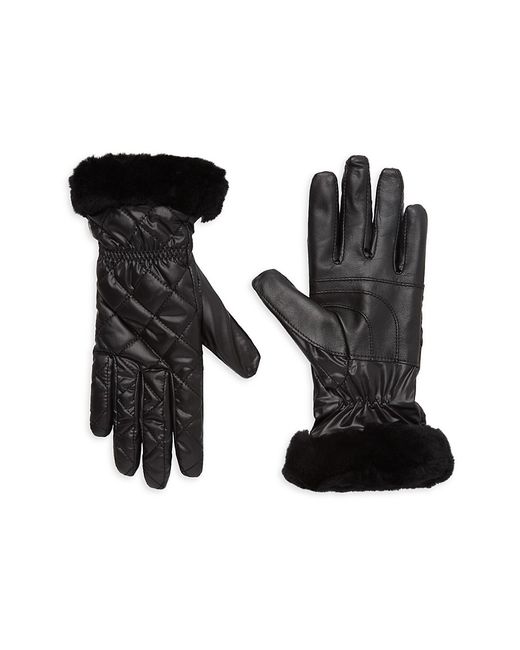 Ugg Faux Fur Trim Quited Gloves