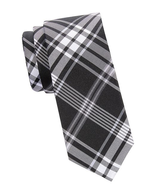 Saks Fifth Avenue Made in Italy Saks Fifth Avenue Plaid Silk Tie