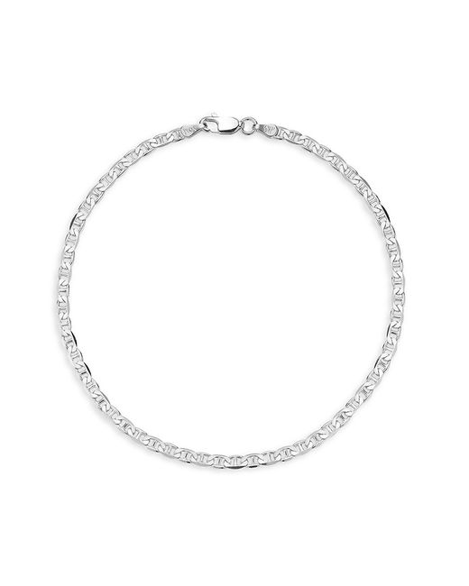 Yield Of Men Rhodium Plated Sterling Link Chain Bracelet 8.5