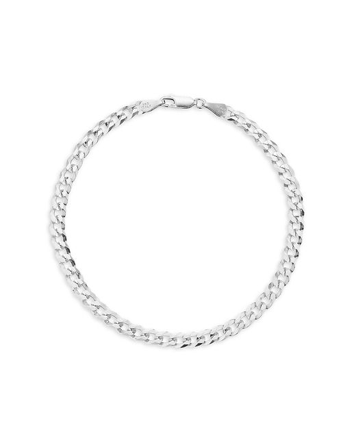 Yield Of Men Rhodium Plated Sterling Curb Chain Bracelet 8.5