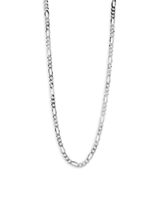 Yield Of Men Rhodium Plated Sterling 24 Figaro Chain Necklace 20