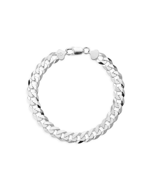 Yield Of Men Rhodium Plated Sterling Curb Chain Bracelet 8.5