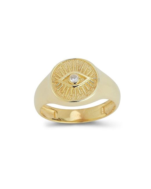 Sphera Milano 14K Goldplated Sterling Cubic Zirconia Eye Signet Ring