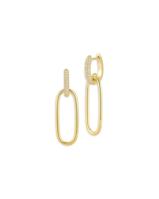 Sphera Milano 14K Goldplated Sterling Cubic Zirconia Link Drop Earrings