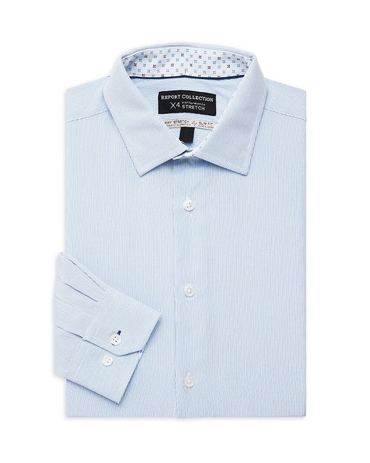 Report Collection Striped 4 Way Performance Slim Fit Shirt