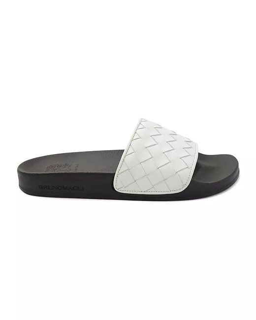 Bruno Magli Magnus Woven Leather Slides Sandals