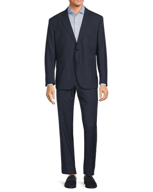 Saks Fifth Avenue Made in Italy Saks Fifth Avenue Plaid Modern Fit Suit 38 R