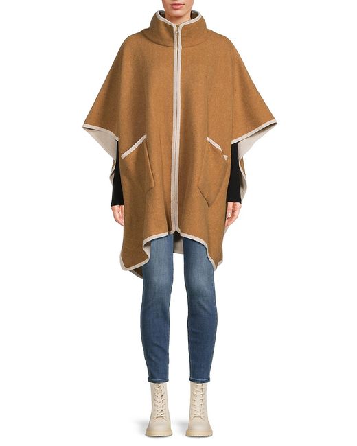 Roffe Accessories Stand Collar Zip Up Poncho
