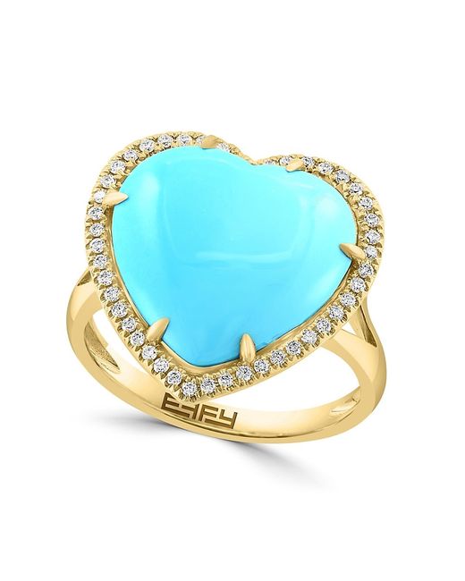 Effy 14K Yellow Gold Diamond Heart Ring