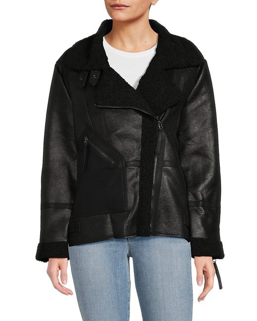 LBLC The Label Alecia Faux Fur Lined Vegan Leather Jacket