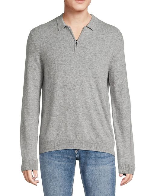 Amicale Classic Fit Long Sleeve Cashmere Polo Sweater