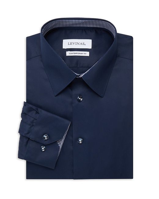 Levinas Contemporary Fit Solid Dress Shirt