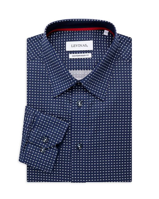 Levinas Pattern Contemporary Fit Dress Shirt