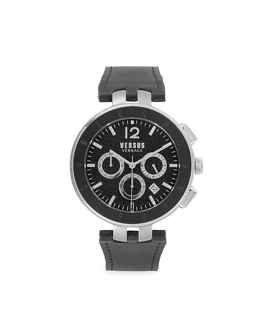 Versus 44MM Stainless Steel Leather Strap Chronograph Watch
