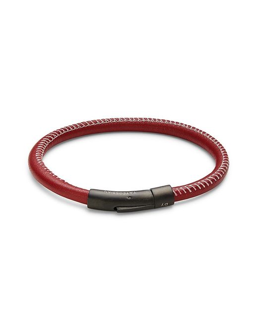 Tateossian IP Plated Stainless Steel Leather Bracelet