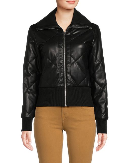 Calvin Klein Faux Leather Quilted Jacket