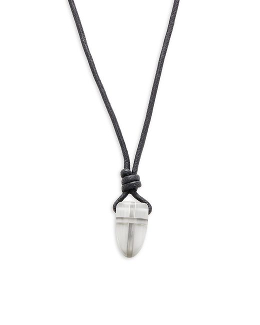 Tateossian Stainless Steel Wax Glass Pendant Necklace