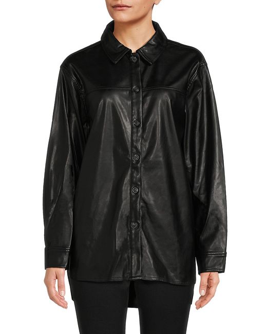 Laundry by Shelli Segal Faux Leather Shirt Jacket