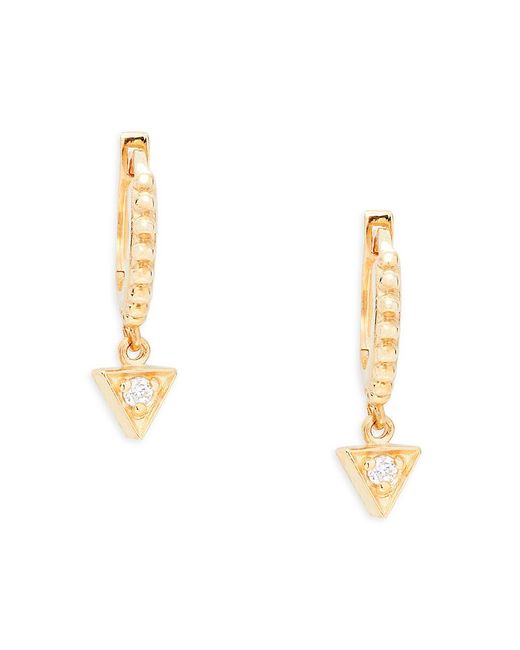 Anzie Dew Drop Cléo 14K 0.06 TCW Diamond Huggie Earrings