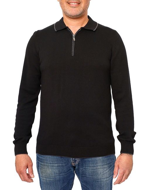 Vellapais Quarter Zip Tipped Polo Sweater