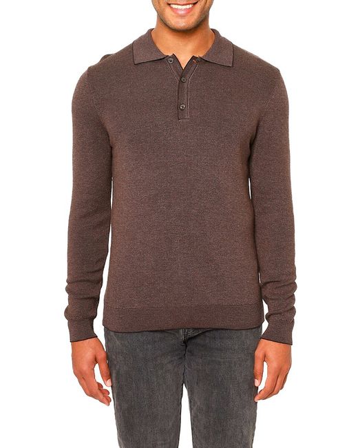 Vellapais Long Sleeve Tipped Sweater Polo