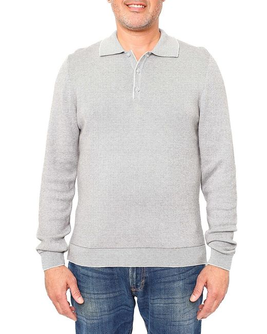 Vellapais Long Sleeve Tipped Sweater Polo