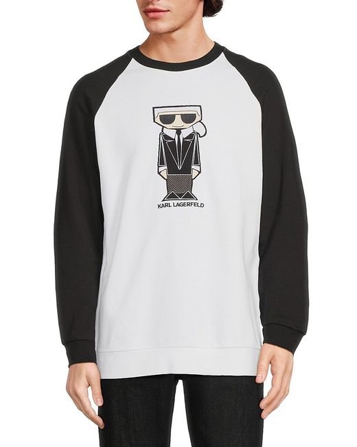 Karl Lagerfeld Layered Raglan Sleeve Logo Graphic Sweatshirt
