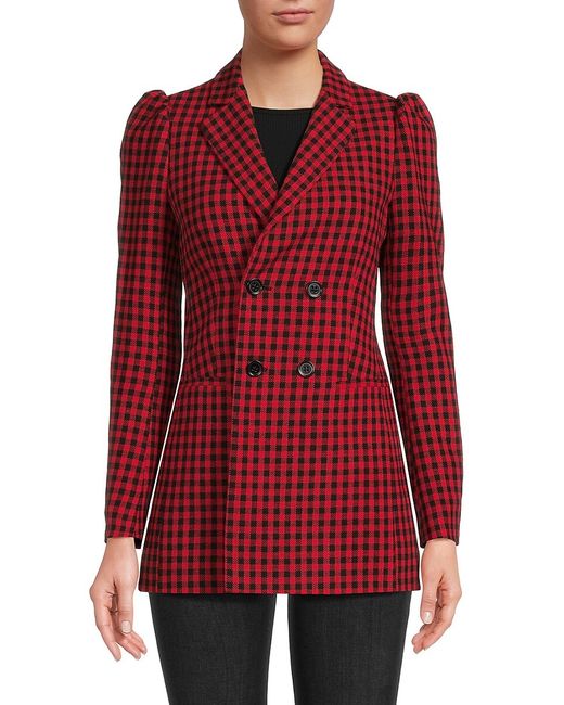 RED Valentino Plaid Double Breasted Blazer