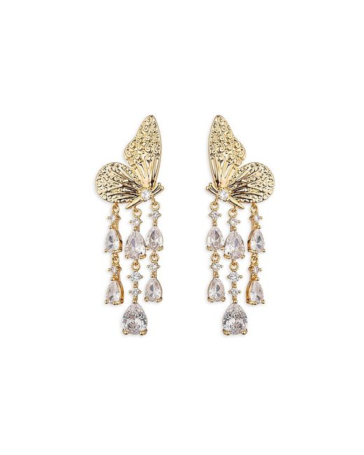 Eye Candy LA Luxe Monarch Goldtone Cubic Zirconia Butterfly Drop Earrings