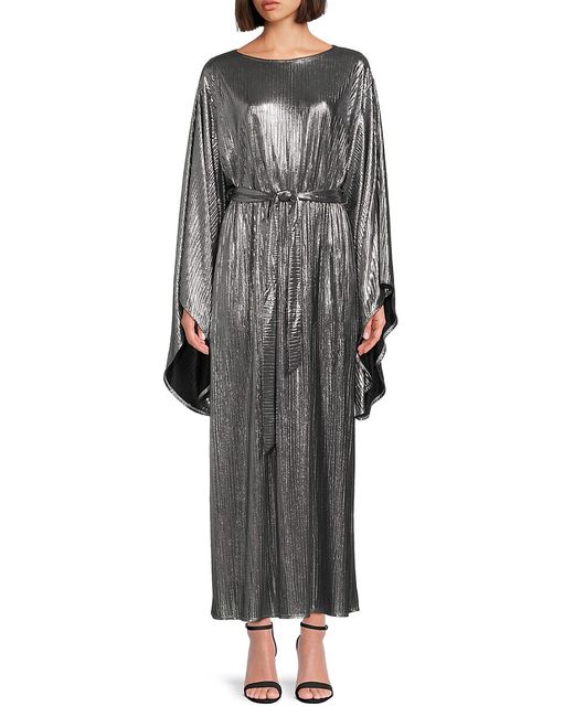 Renee C. Renee C. Metallic Batwing Sleeve Maxi Dress