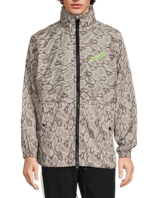 Kenzo Python Print Hooded Windbreaker Jacket