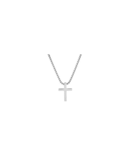 Anthony Jacobs Stainless Steel Cross Pendant Necklace