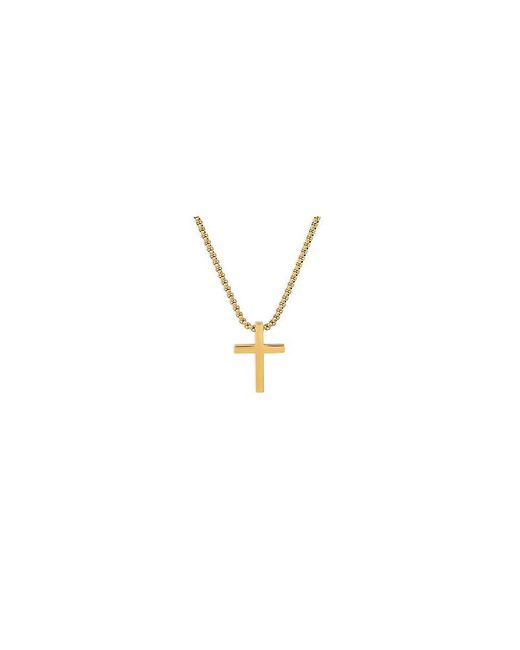 Anthony Jacobs Stainless Steel Cross Pendant Necklace