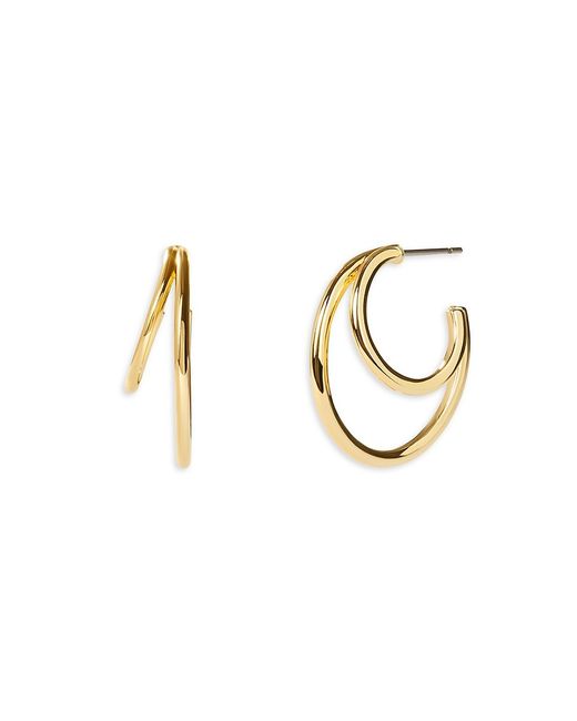 Ana Luisa Scarlett 14K Goldplated Cubic Zirconia Double Hoop Earrings