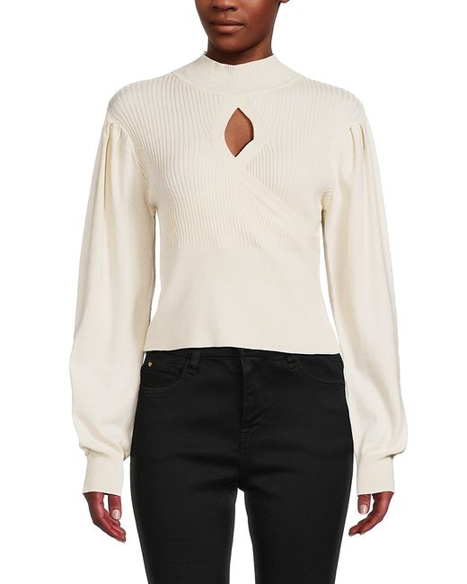 BCBGeneration Ribbed Puff Sleeve Sweater