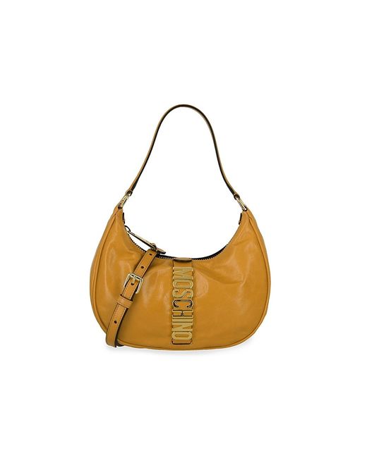 Moschino Logo Leather Shoulder Bag