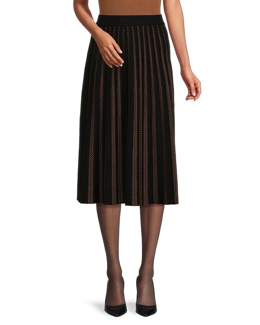 YAL New York Contrast Stripe Midi Skirt