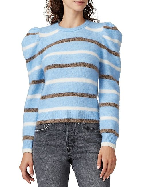 Derek Lam 10 Crosby Puff Sleeve Stripe Alpaca Blend Sweater