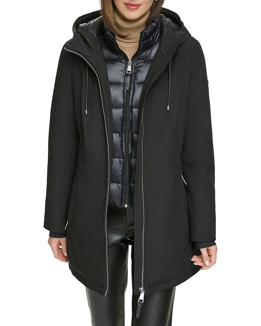St. John DKNY Longline Hooded Puffer Jacket