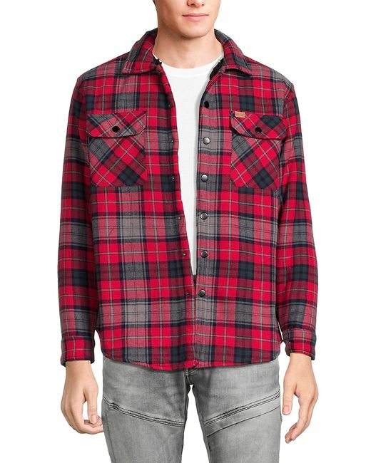 Matix Faux Shearling Lined Plaid Flannel Shacket