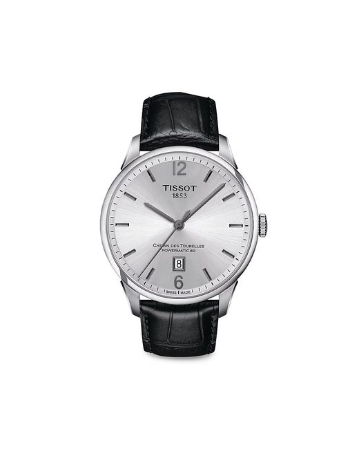 Tissot Chemin des Tourelles Powermatic 80 42MM Stainless Steel Leather Automatic Strap Watch