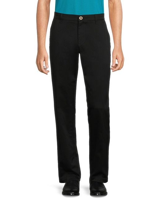 Versace Solid Flat Front Pants