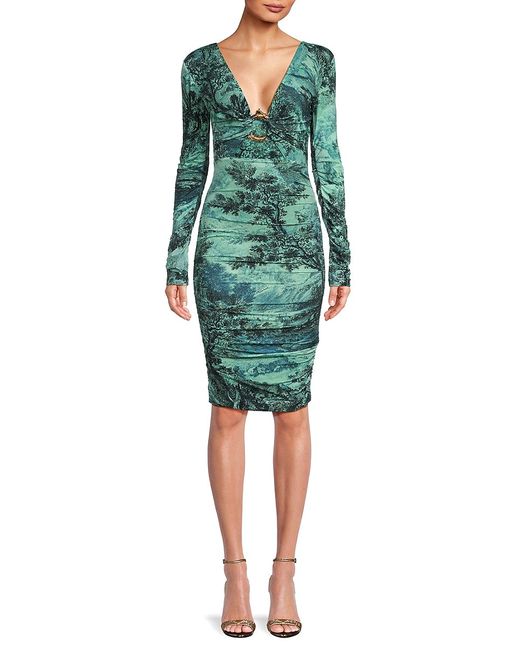 Cavalli Class by Roberto Cavalli Roberto Cavalli Print Ruched Bodycon Dress