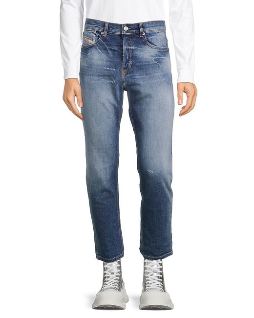 Diesel High Rise Faded Cropped Jeans