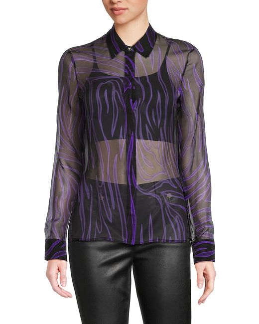 Versace Printed Silk Chiffon Shirt