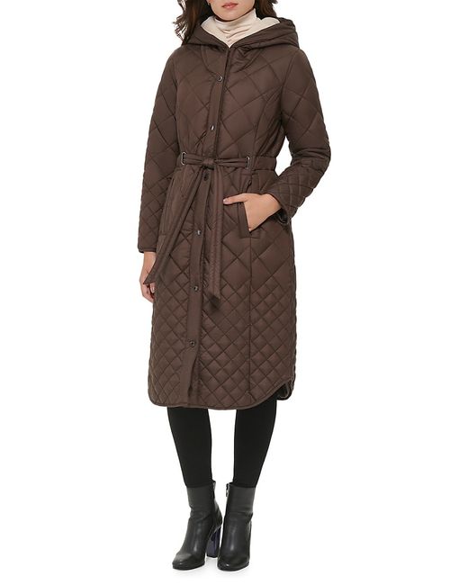Kenneth Cole Quilted Belted Coat