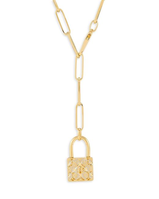 Saks Fifth Avenue Made in Italy Saks Fifth Avenue 14K Padlock Lariat Necklace