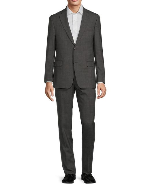 Saks Fifth Avenue Made in Italy Saks Fifth Avenue Modern Fit Patterned Wool Blend Suit 36 R