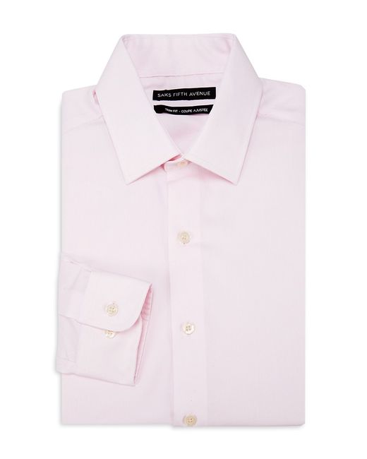 Saks Fifth Avenue Made in Italy Saks Fifth Avenue Trim Fit Solid Dress Shirt