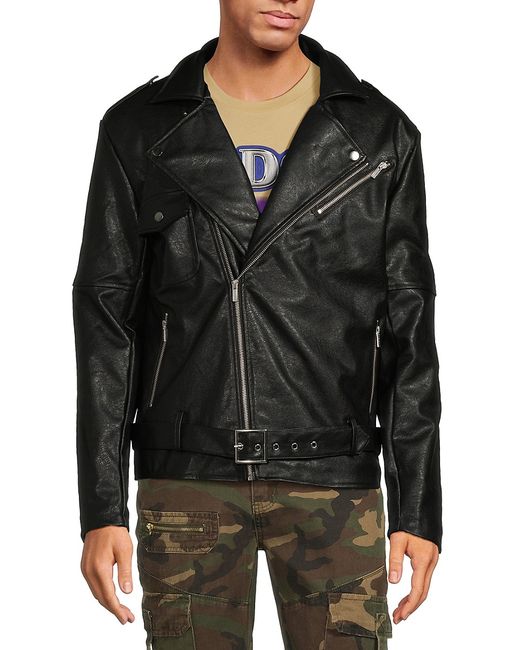 Reason Belted Faux Leather Jacket